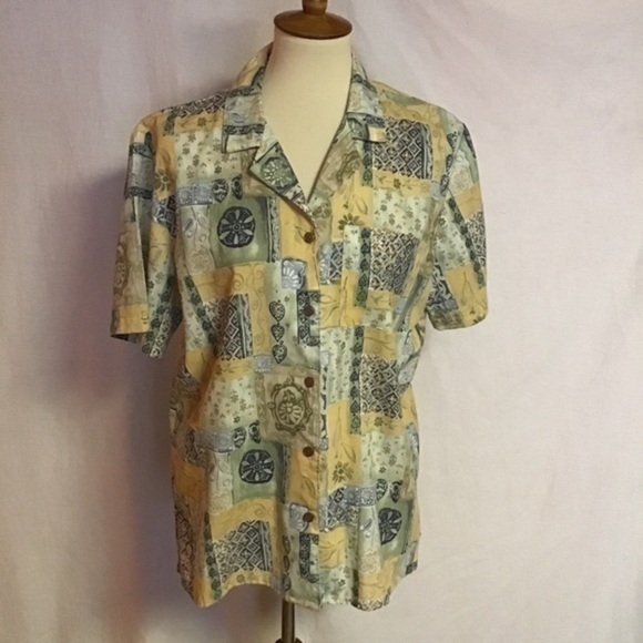 Vintage 90s patchwork print shirt - Picture 9 of 10